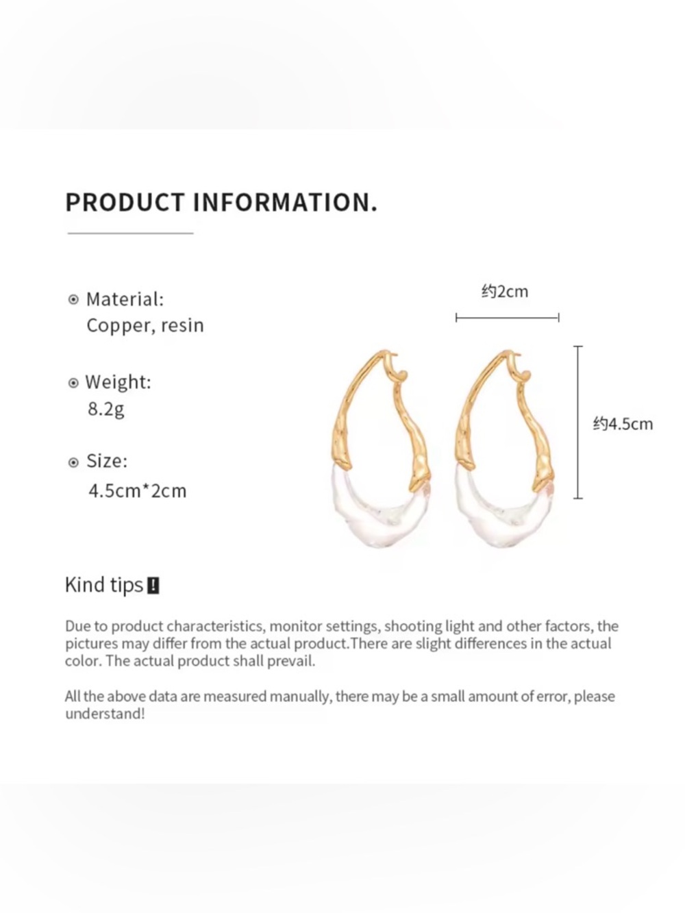 Gold and Clear Teardrop Statement Earrings - Women Jewelry - Picture 4 of 4
